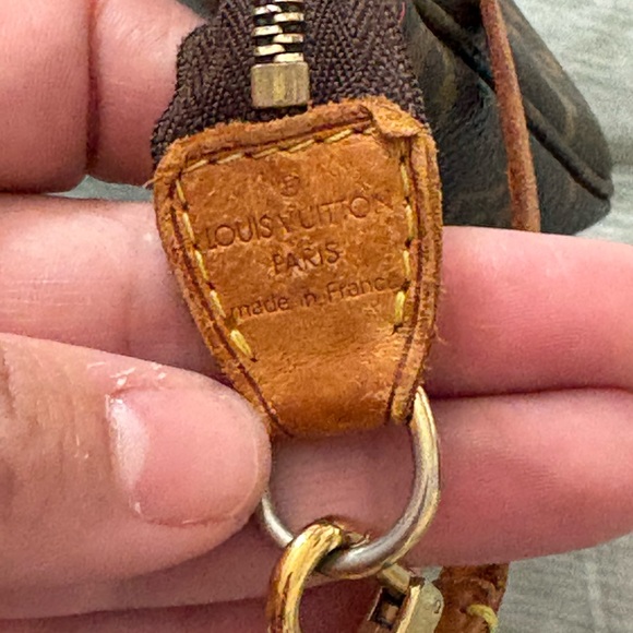 Louis Vuitton Brown Monogram Wristlet with Red Cherry Accent - Picture 5 of 7